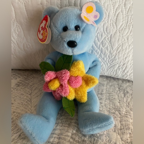 🌸 RETIRED TY BEANIE BABY BEAR “BLUEBONNET”. MWMT! DATED JUNE 2005! APPROX 8”. - Picture 3 of 9